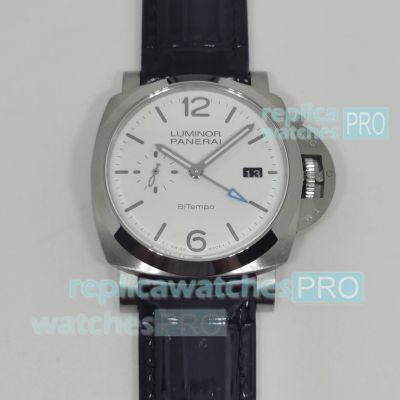 Replica Panerai Luminor PAM01367 White Dial Black Leather Strap watch